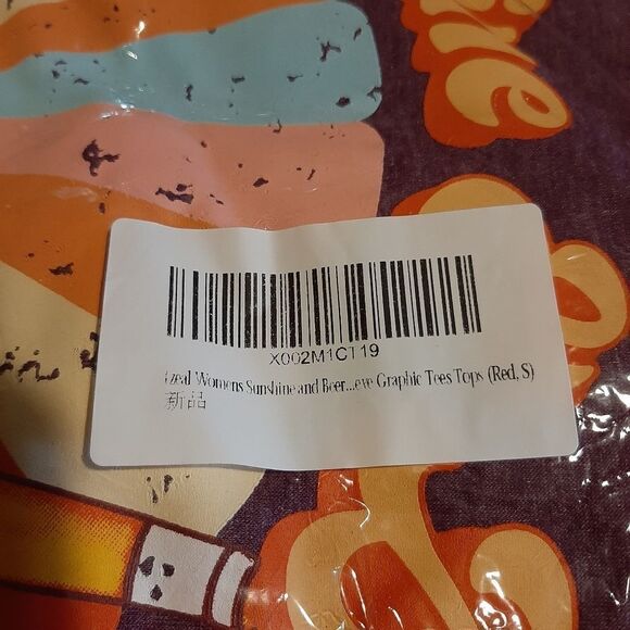 New Small SUNSHINE AND BEER THATS WHY I'M HERE Purple T-Shirt Funny Grap… - Picture 4 of 4